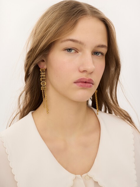 The Chlo&eacute; Mini Belt dangling earrings