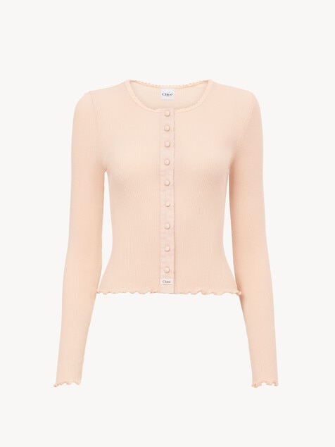 Fitted cardigan in cotton