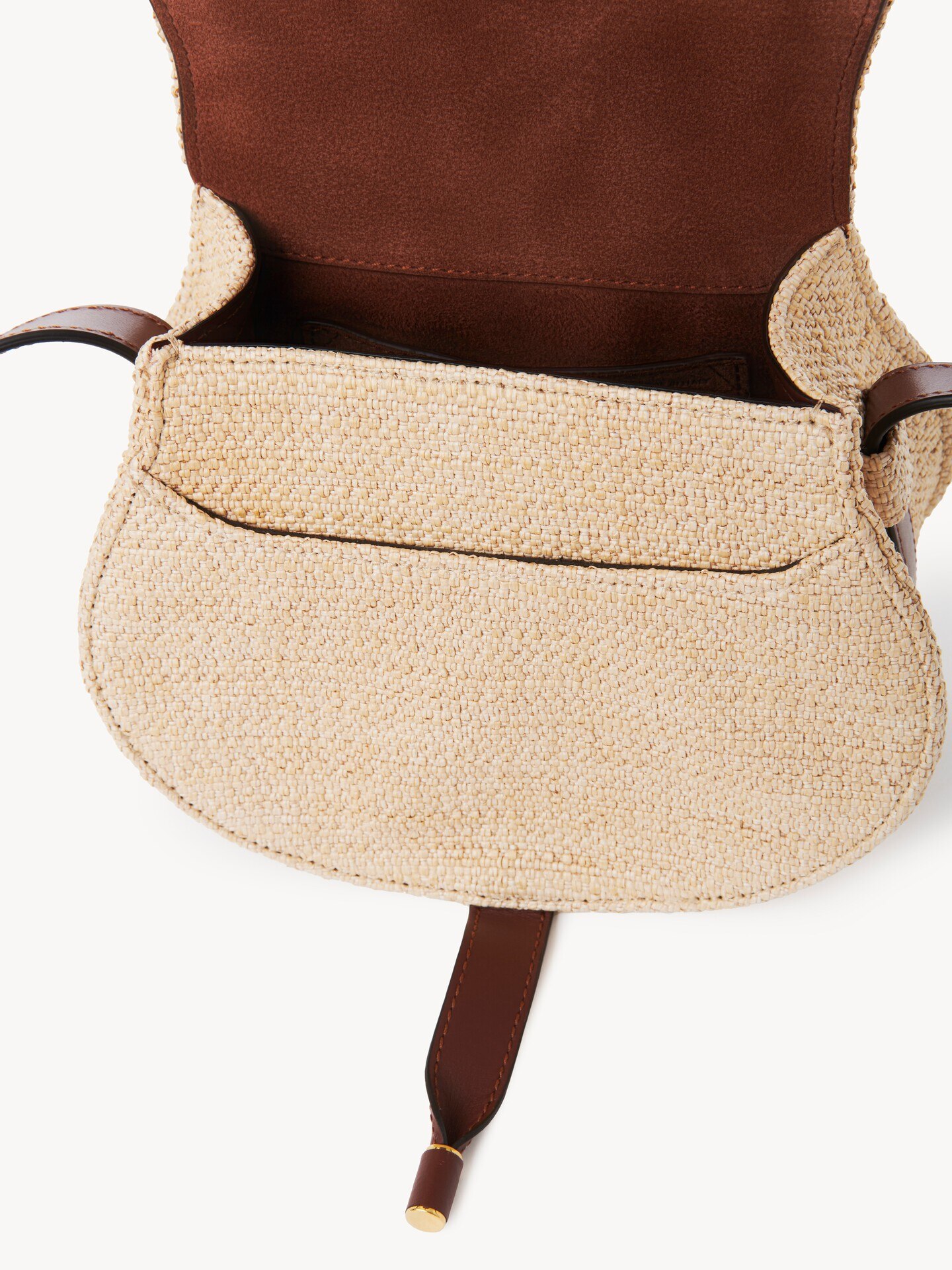 Bolso saddle peque&ntilde;o Marcie de fibras de efecto rafia  - 6