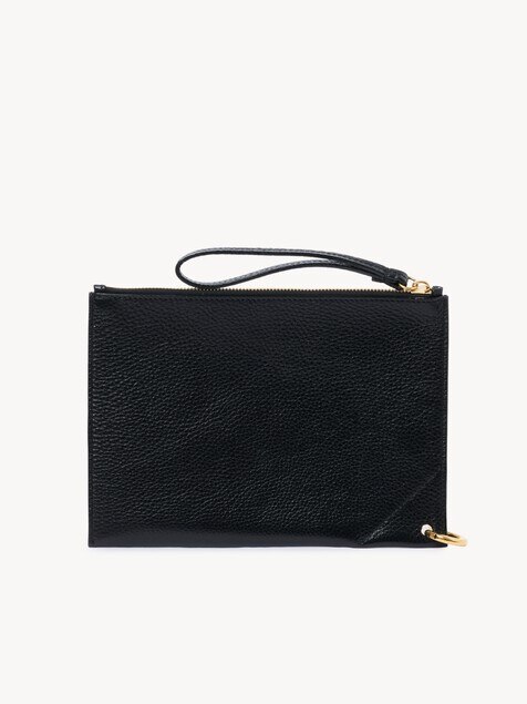 Pochette zipp&eacute;e Chlo&eacute; Spin en cuir grain&eacute;