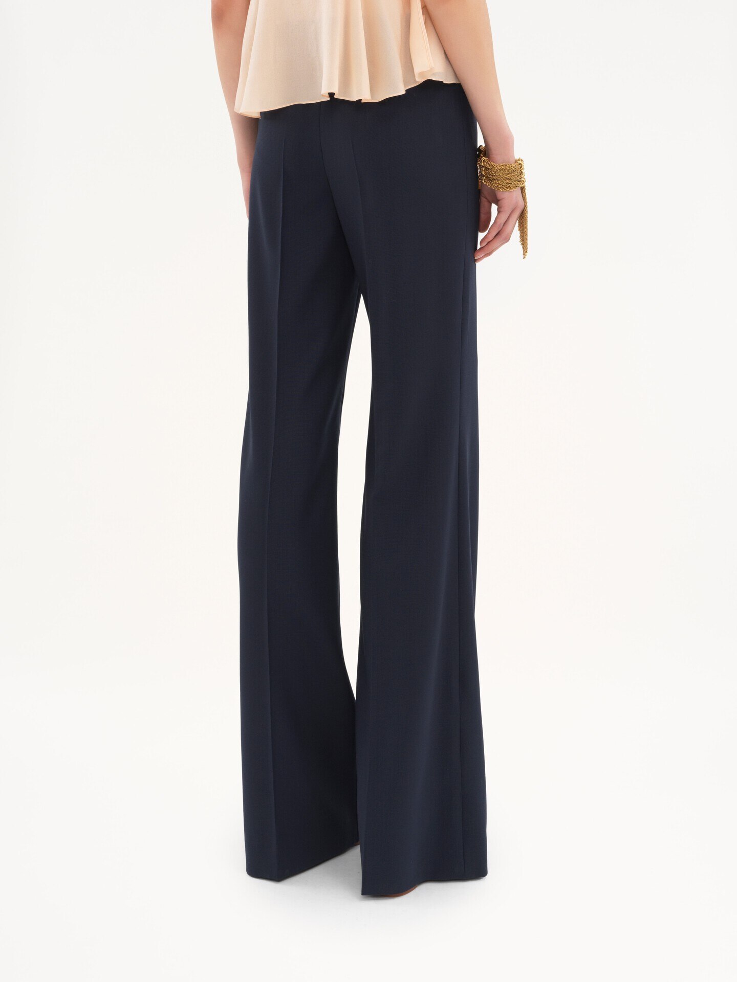 Flared tailored pants in stretch wool - 5