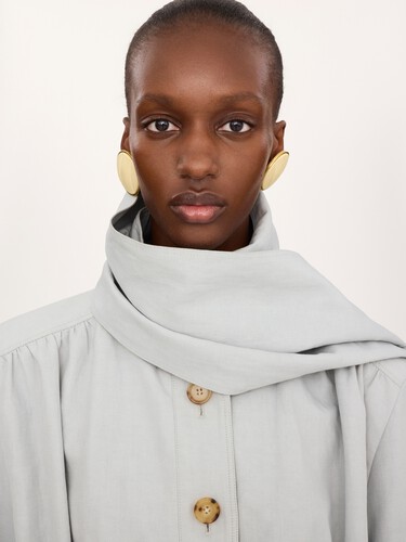 Cropped scarf jacket in a linen-cotton mix - 7
