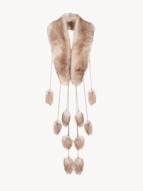 The Treasure Tails scarf in shearling
