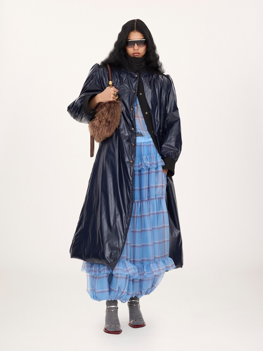 Long utilitarian coat in shiny nylon - 3