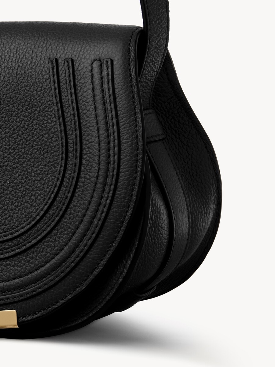 Small Marcie saddle bag in grained leather - 3