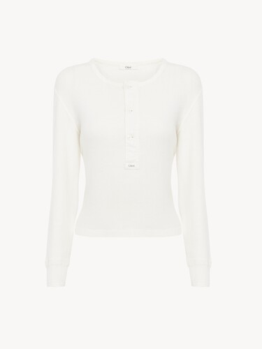Camisa henley de jersey de algod&oacute;n - 1