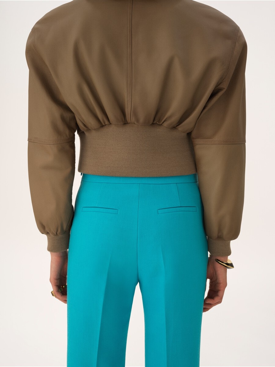 Cropped blouson in leather - 9