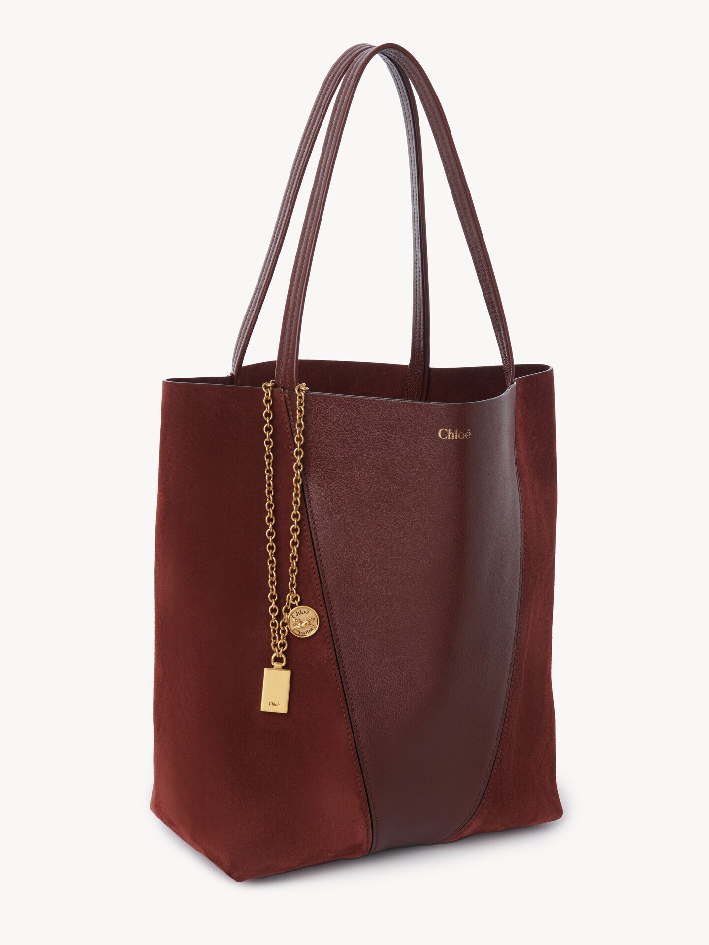 Chlo&eacute; Spin tote bag in grained & suede leather - 5