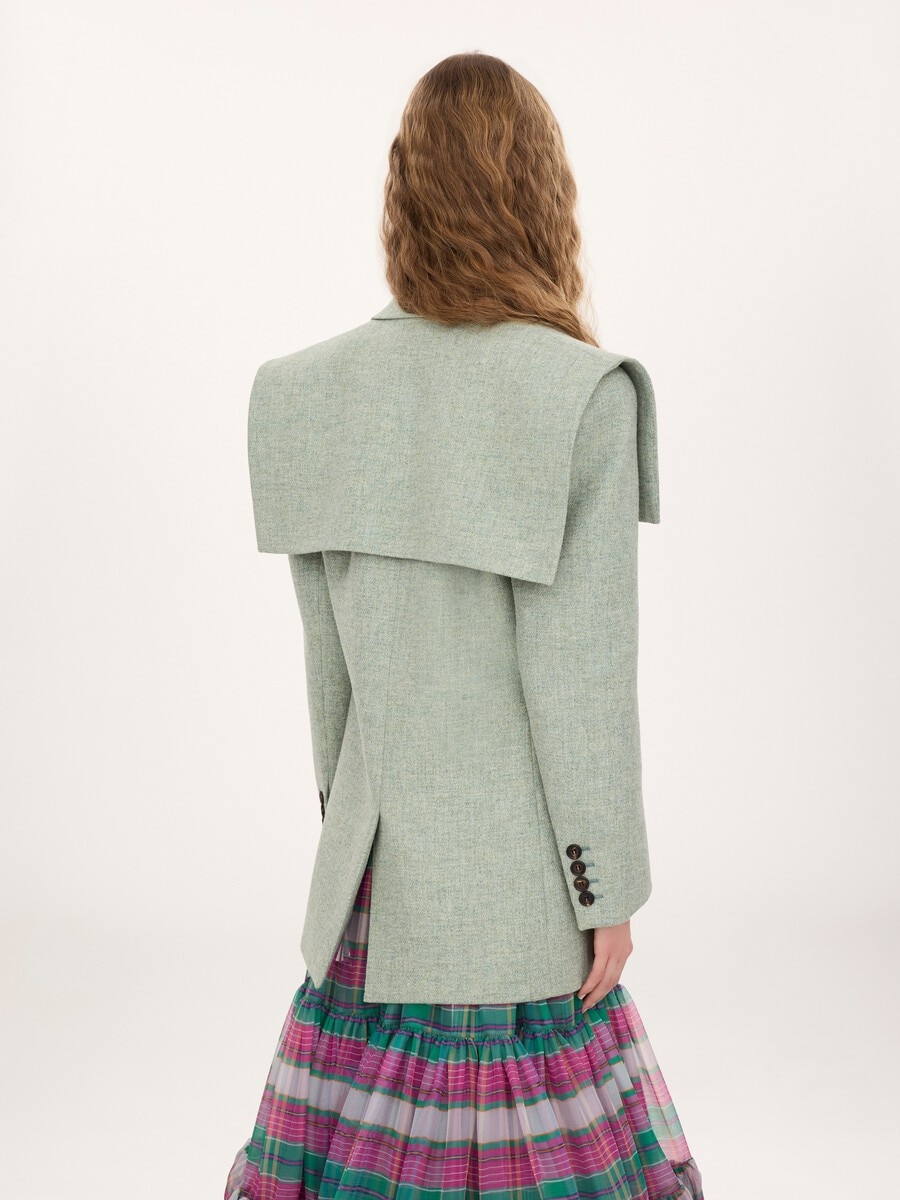 Single-breasted tailored jacket in chin&eacute; wool - 7