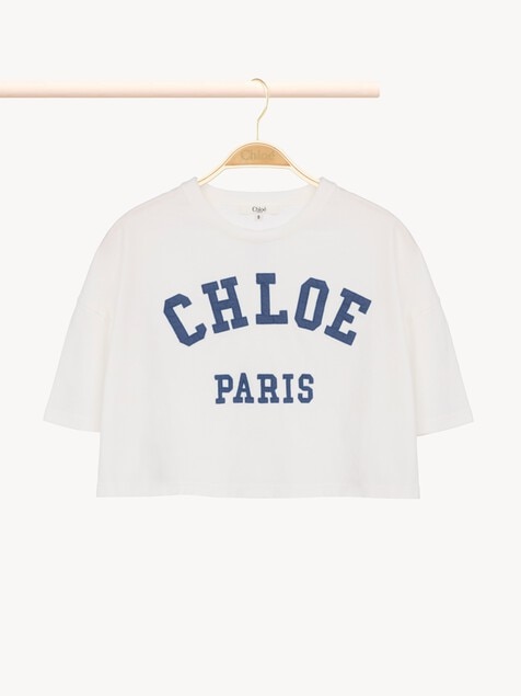 Camiseta cropped con logotipo infantil