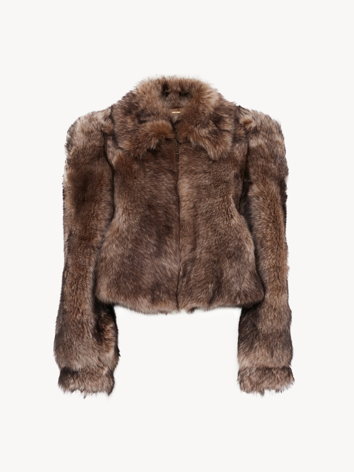 Cropped jacket in shearling