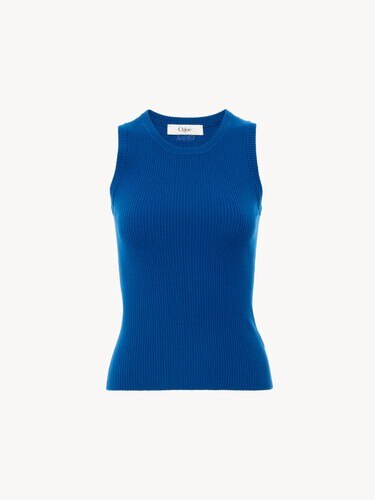 Camiseta de tirantes con cuello redondo de punto de lana - 2