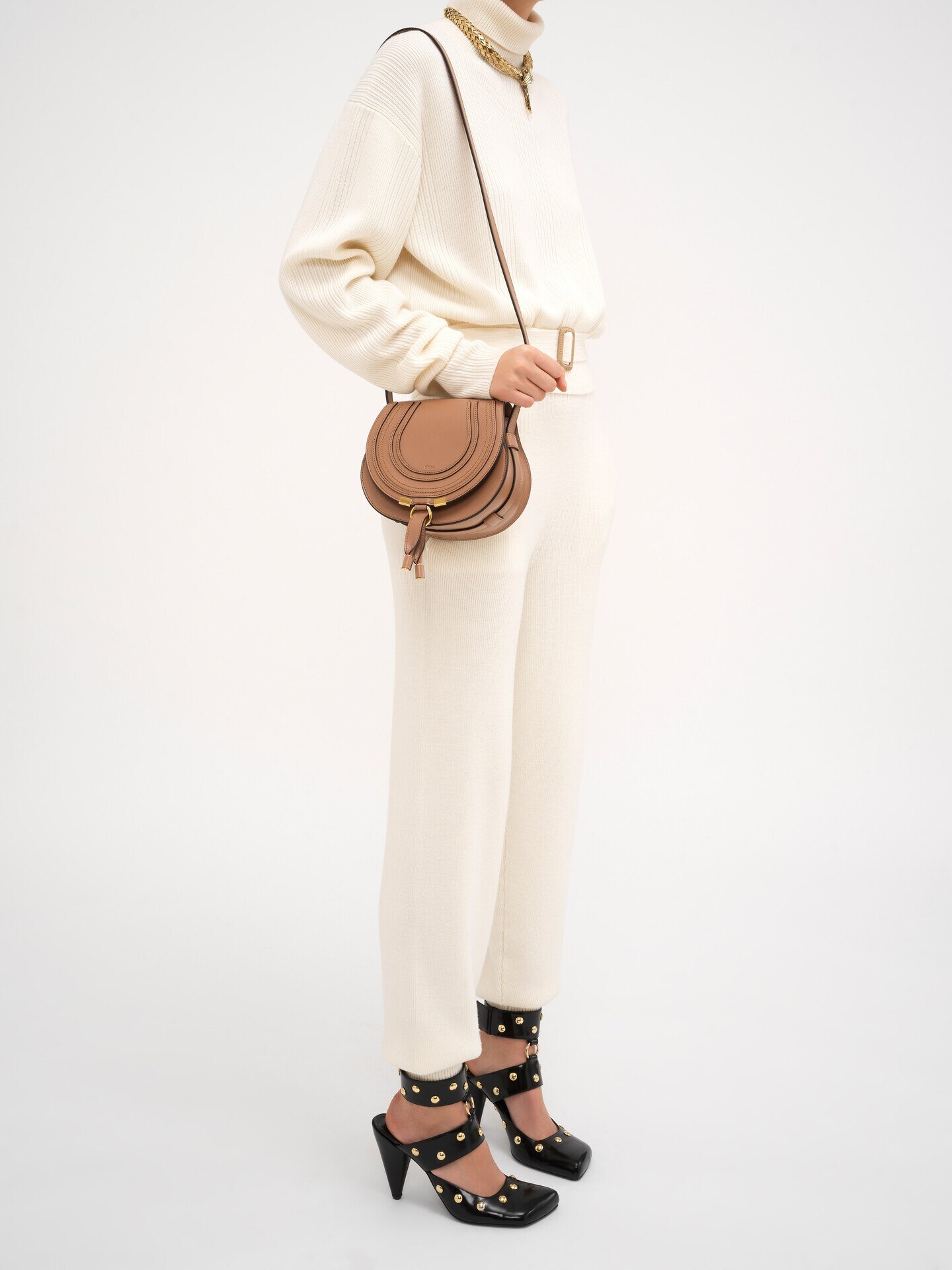 Small Marcie saddle bag in shiny leather - 10