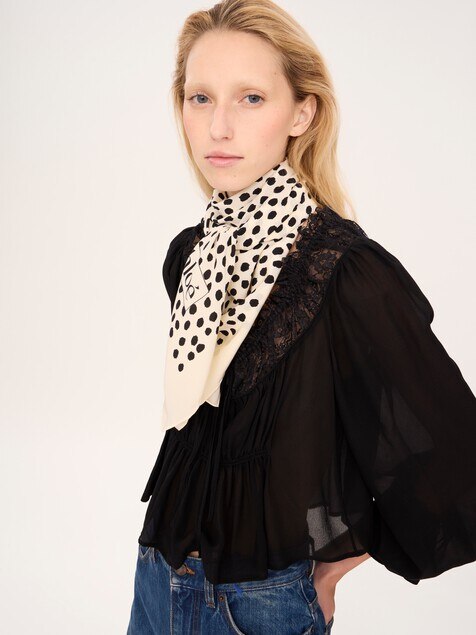 The Chlo&eacute; Spotted square scarf in silk