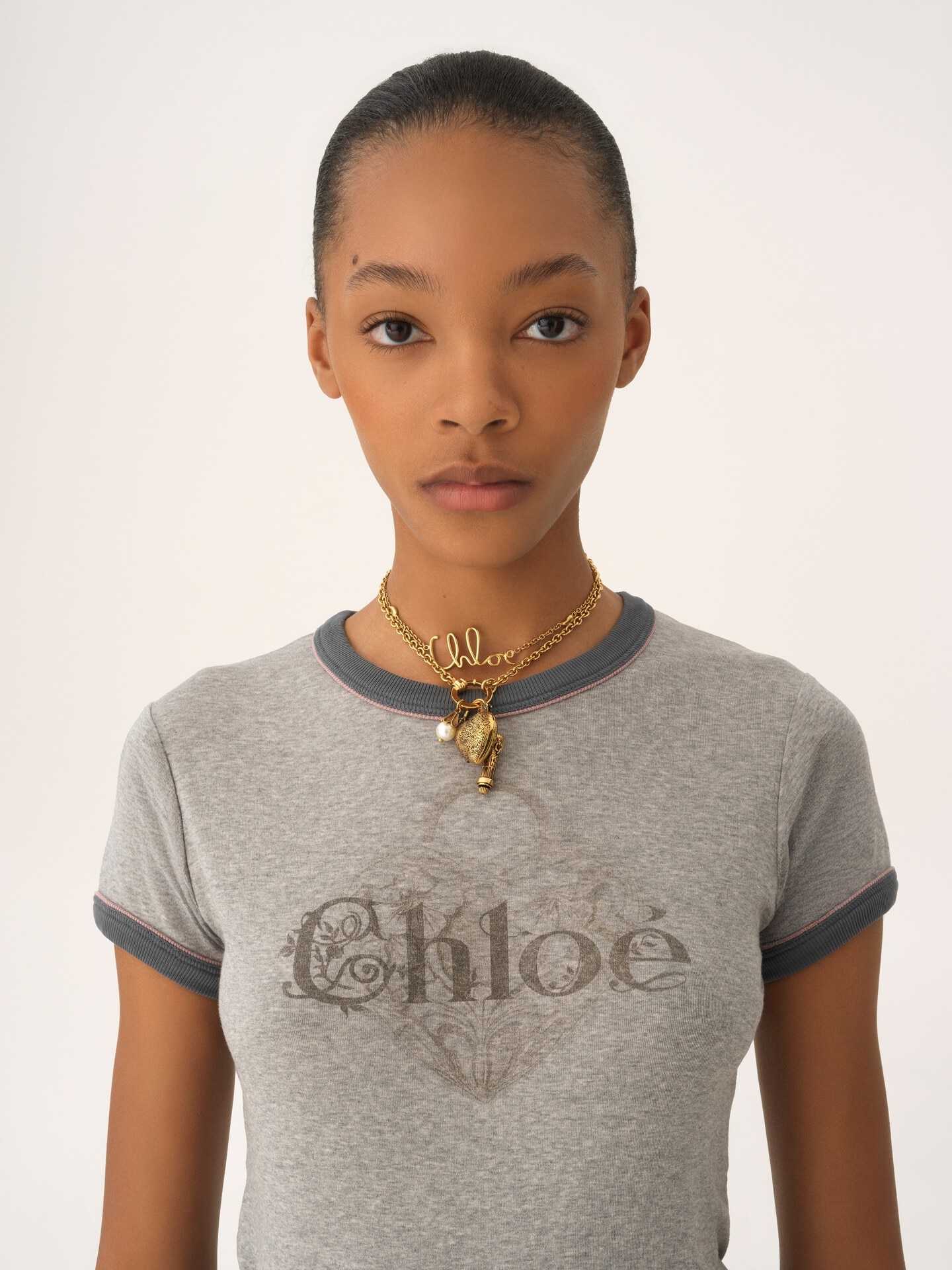 Camiseta ajustada con logotipo de jersey de algod&oacute;n - 7