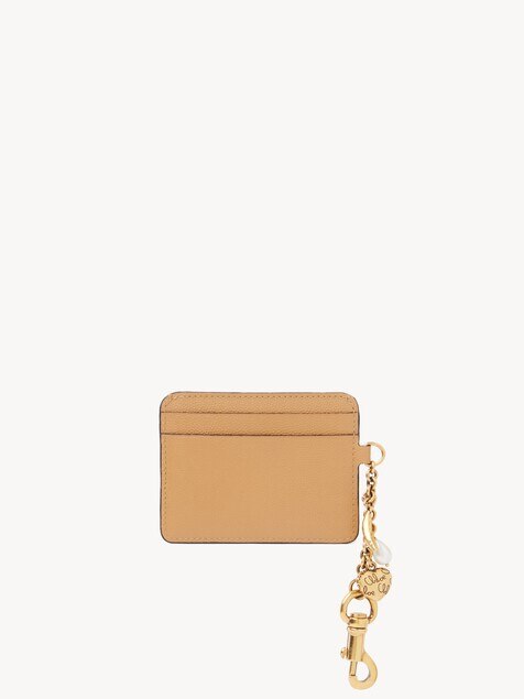 Porte-cartes Chlo&eacute; Charms en cuir grain&eacute;