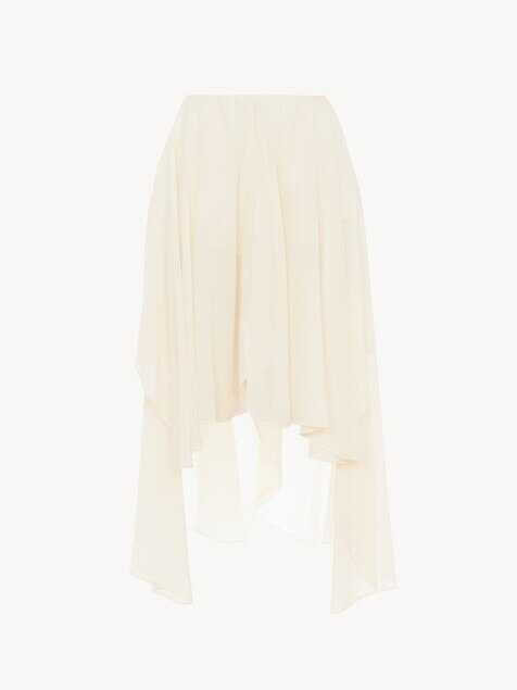 Short fluide volant&eacute; en georgette de soie