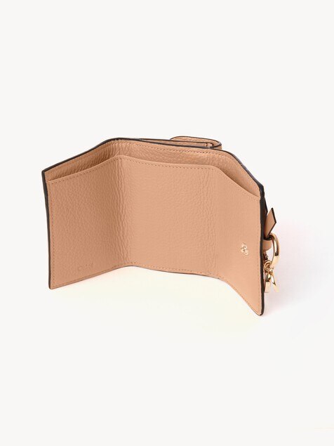 Mini Alphabet tri-fold in grained leather