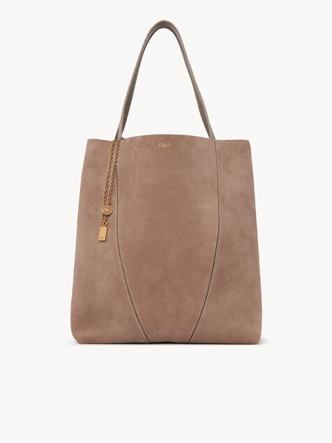 Large Chlo&eacute; Spin tote bag in suede leather