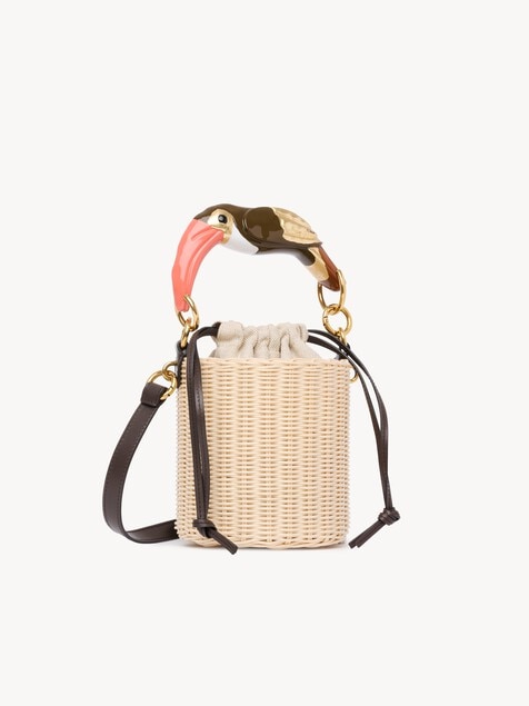 Bolso saco Chlo&eacute; Tropicus de mimbre