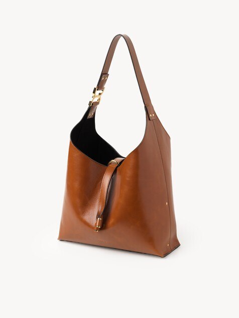 Small Marcie hobo bag in shiny leather