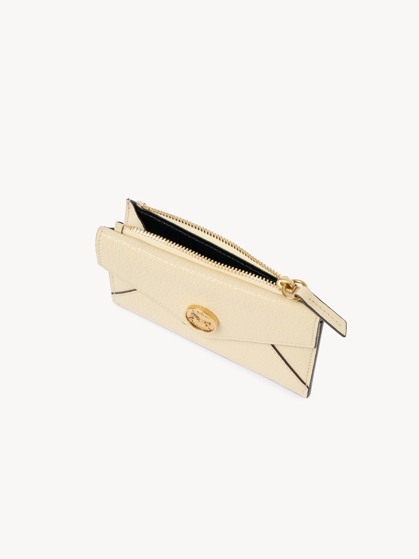 Petit porte-cartes et monnaie Envelope en cuir grain&eacute; - 5