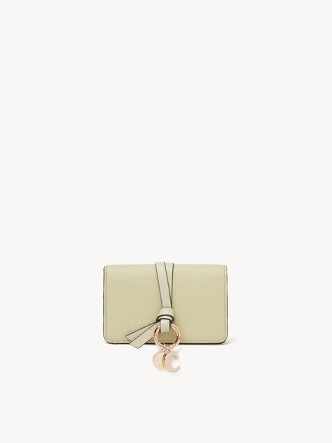 Alphabet card holder in grained leather