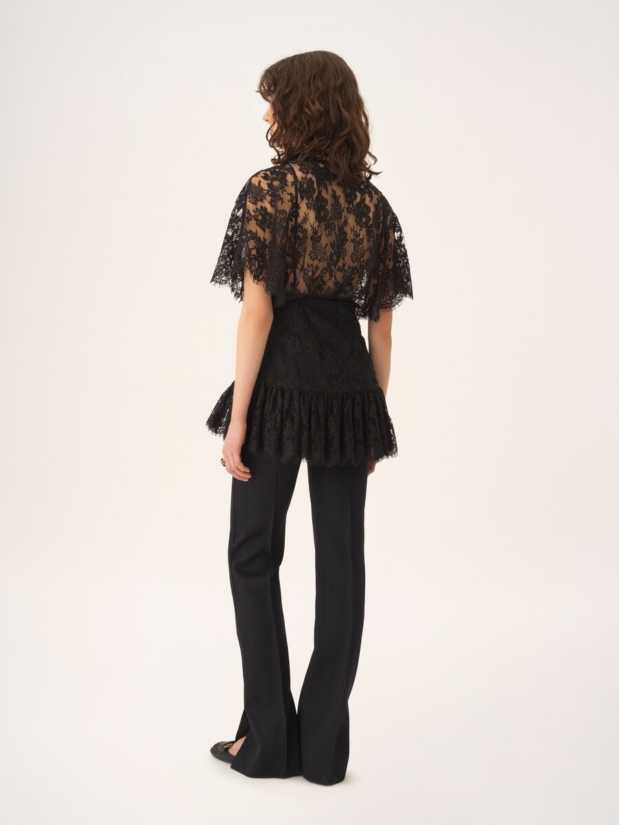 Fitted ruffle top in lace - 6
