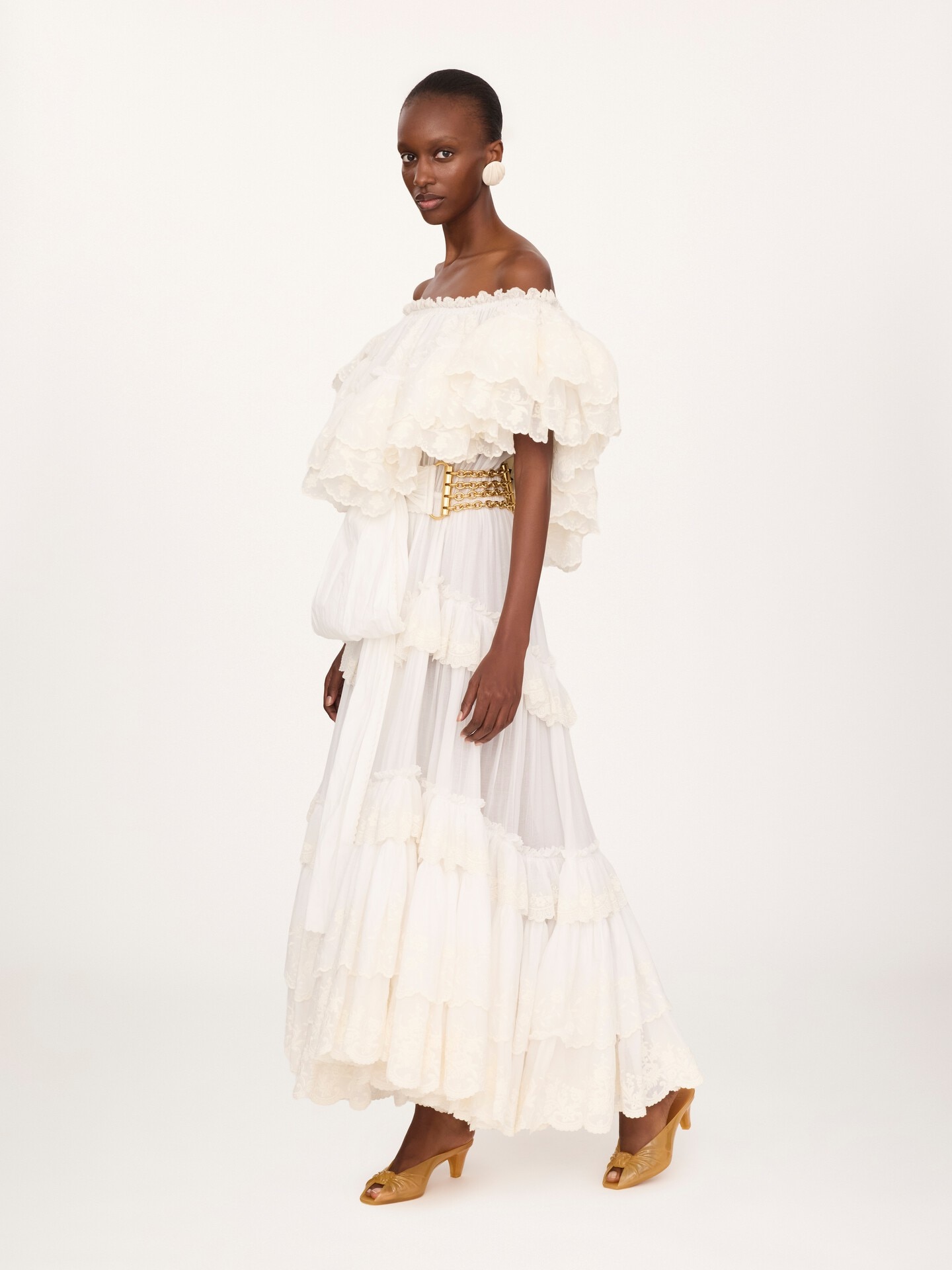 Long ruffled dress in cotton voile - 3.0