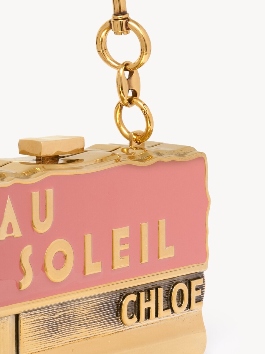 Chlo&eacute; Soleil minaudi&egrave;re with chain in brass & enamel - 7