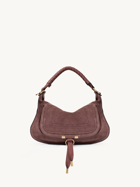 Petit sac port&eacute; &eacute;paule Marcie en cuir velours