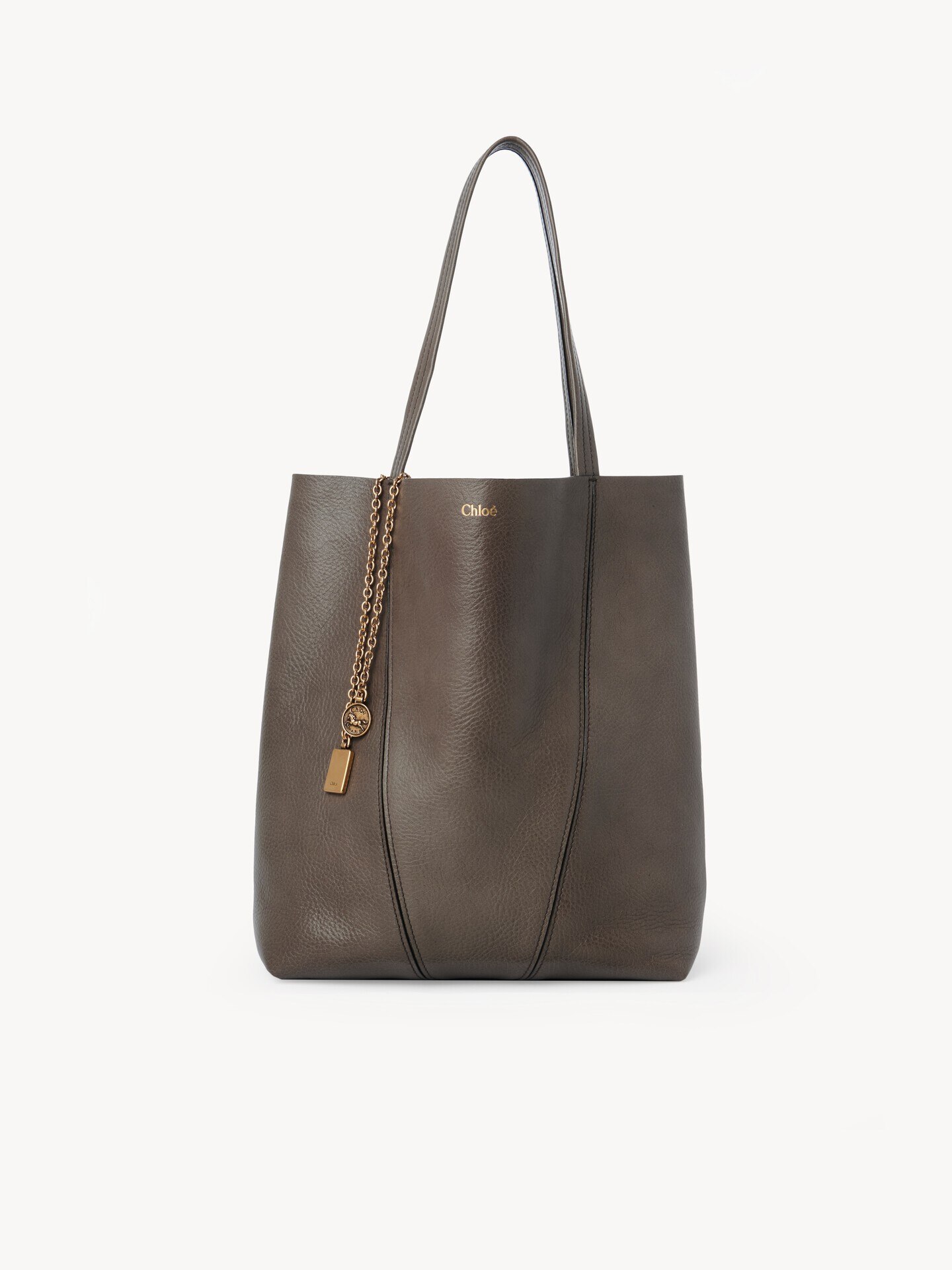 Chlo&eacute; Spin tote bag in grained leather - 1.0