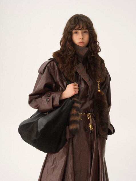 Sac Chlo&eacute; Balloon en cuir grain&eacute; et cuir velours