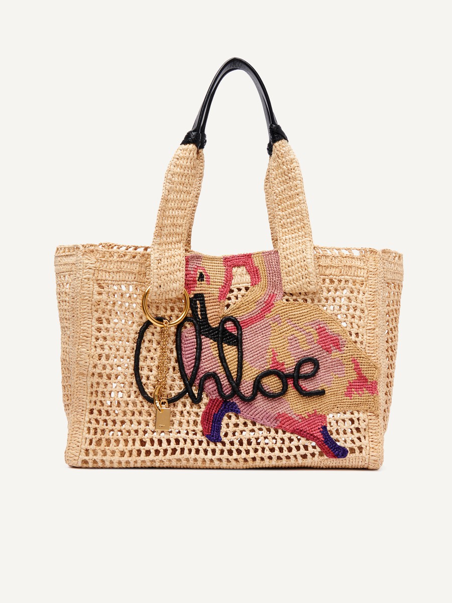 Sac cabas east-west Summer Banana en raphia - 2