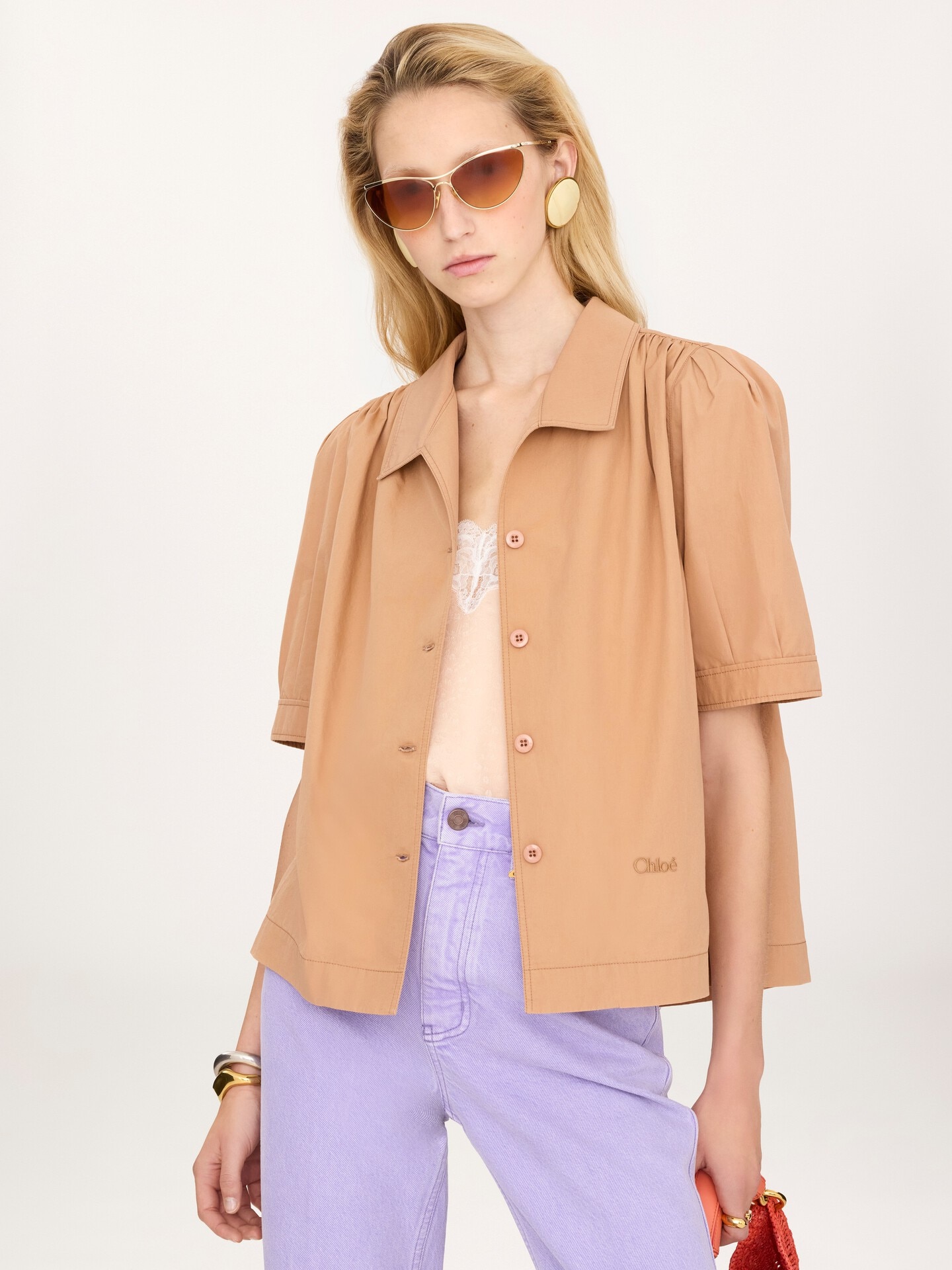 Chemise manches courtes en popeline de coton - 4