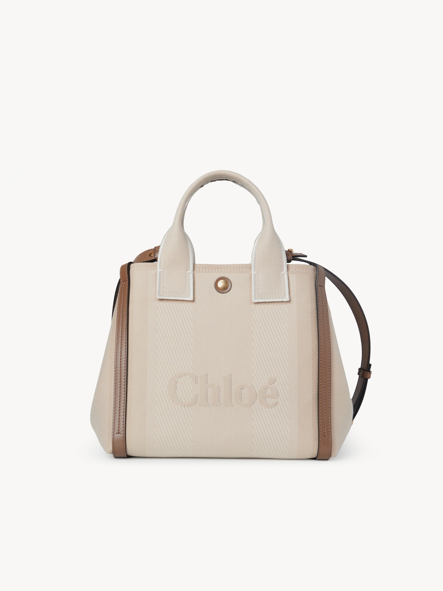 ★期間限定セール Chloé トートバッグ ベージュ キャンバス キャンバス製Chloé Carryスモールトートバッグ 茶色 - Chloé