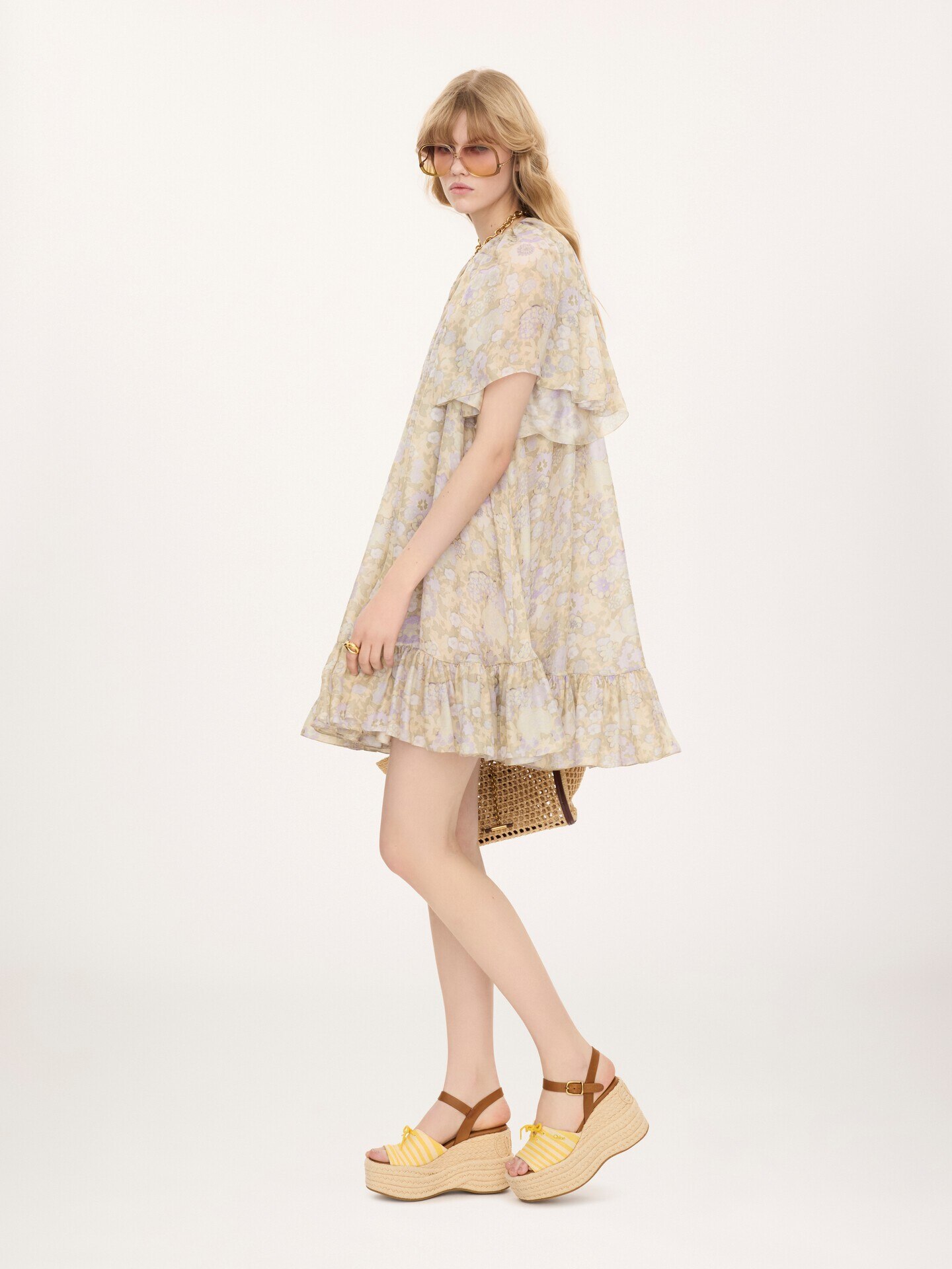 Robe courte pliss&eacute;e en charmeuse de soie - 5.0