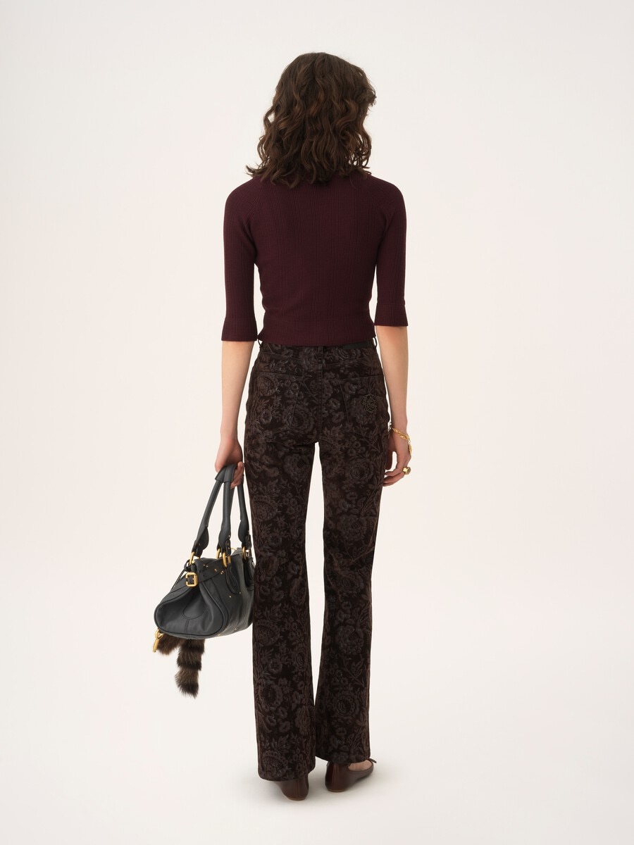Cardigan col V ajust&eacute; en maille de laine - 5