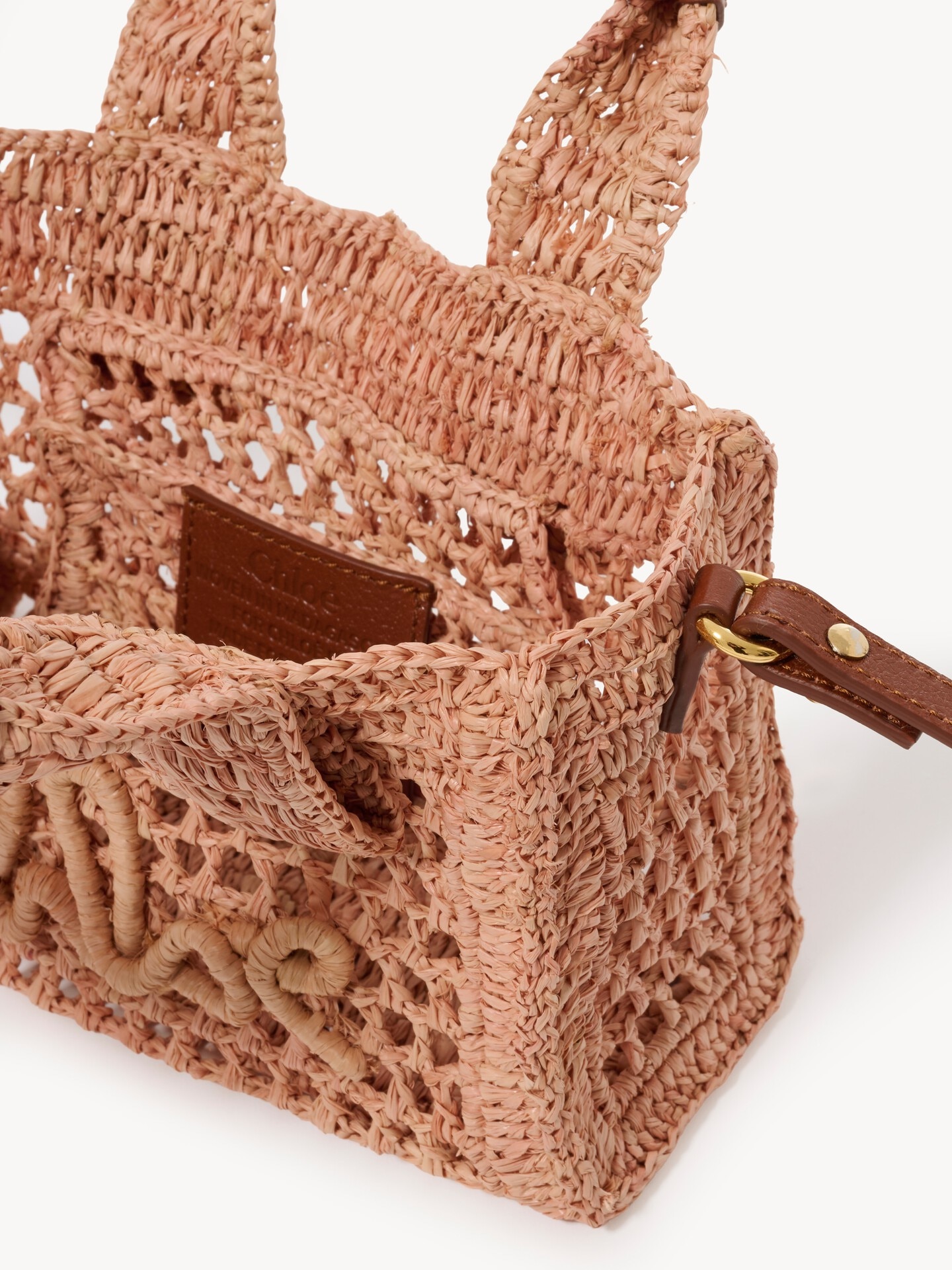 Mini Summer Banana east-west tote bag in raffia - 5