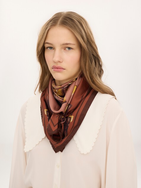 The Chlo&eacute; Paddington square scarf in silk twill
