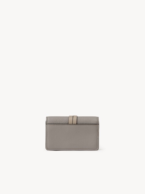 Alphabet card holder in grained leather