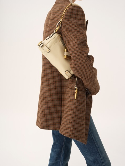 Bolso peque&ntilde;o de cadena Paddington de cuero granulado