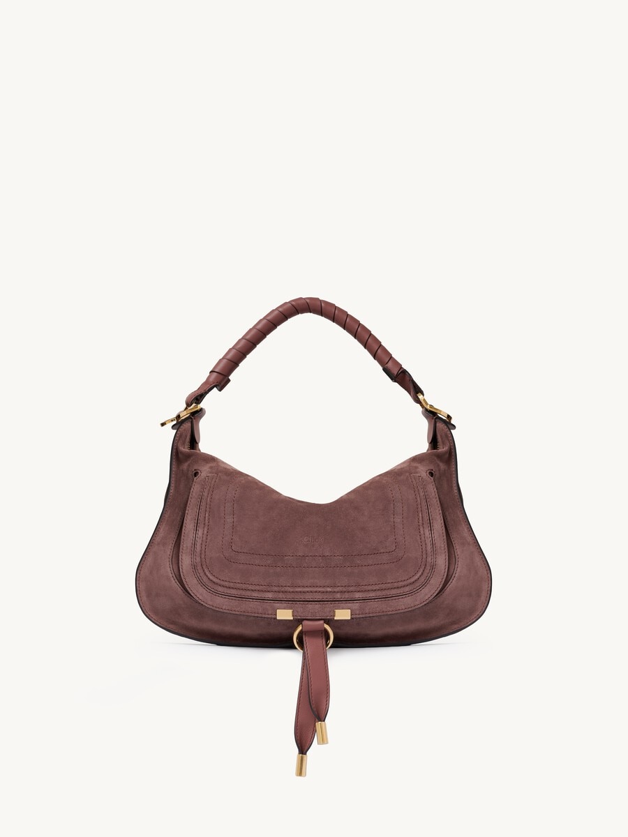 Small Marcie shoulder bag in suede leather - 1