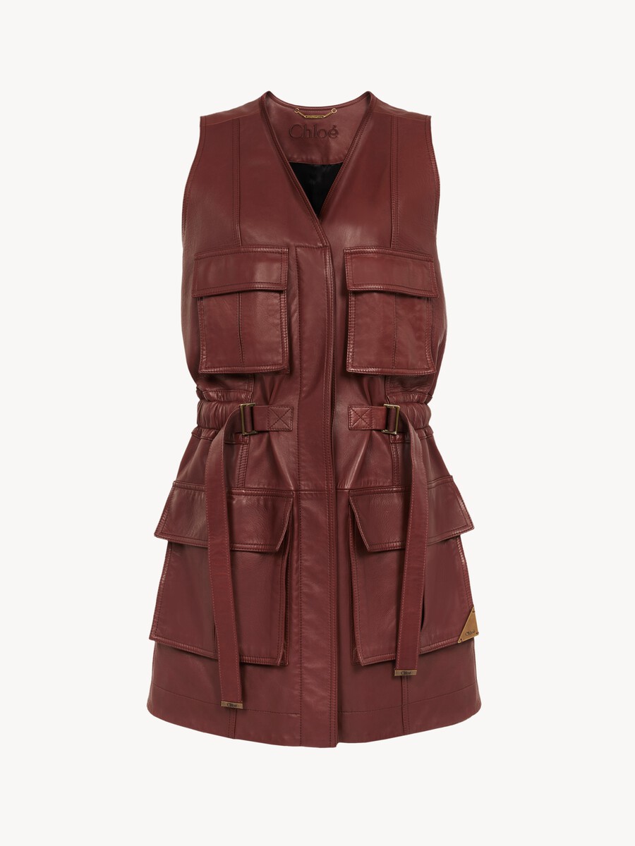 Utilitarian vest in leather - 1
