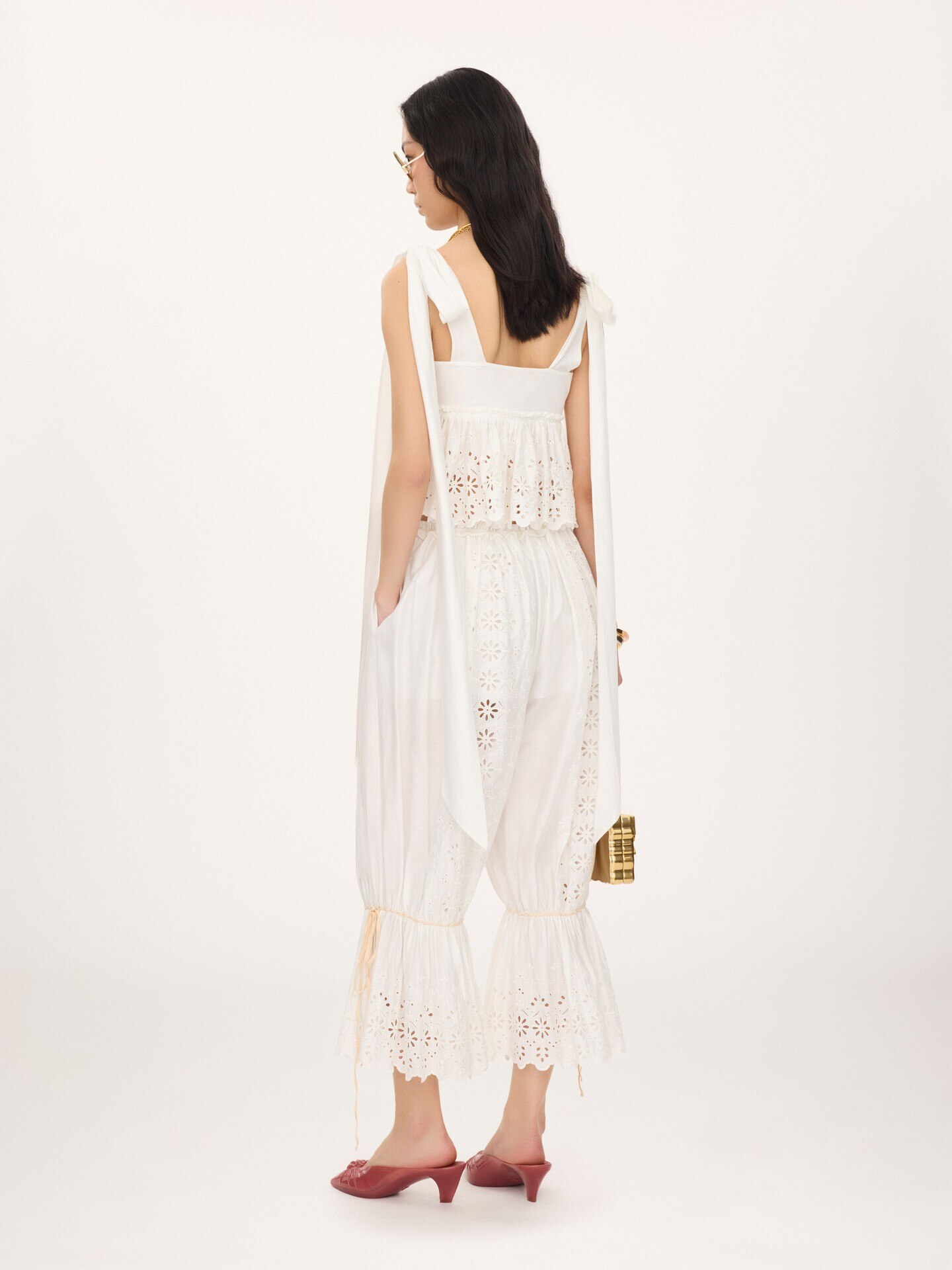 Fluid drawstring trousers in soft cotton - 5