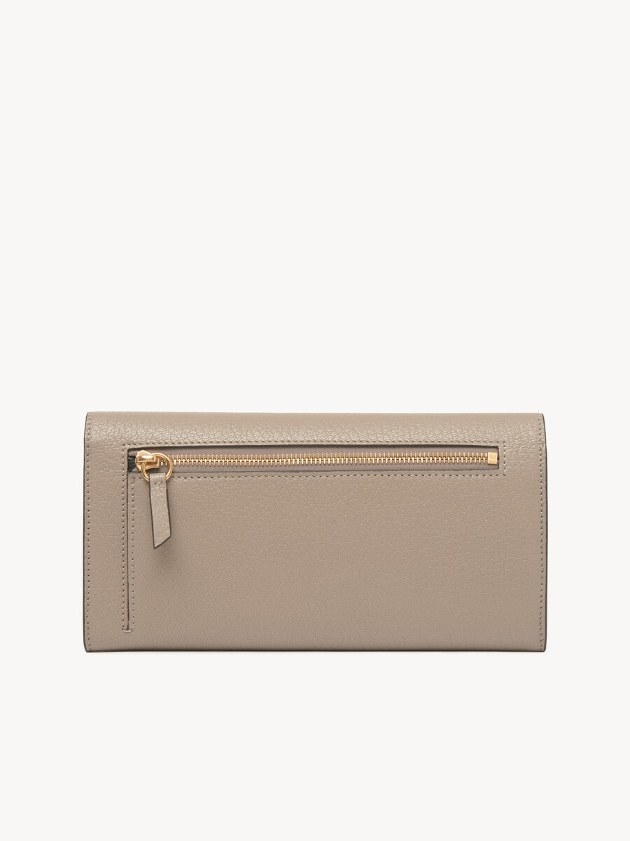 Envelope long wallet with flap in grained leather - 4