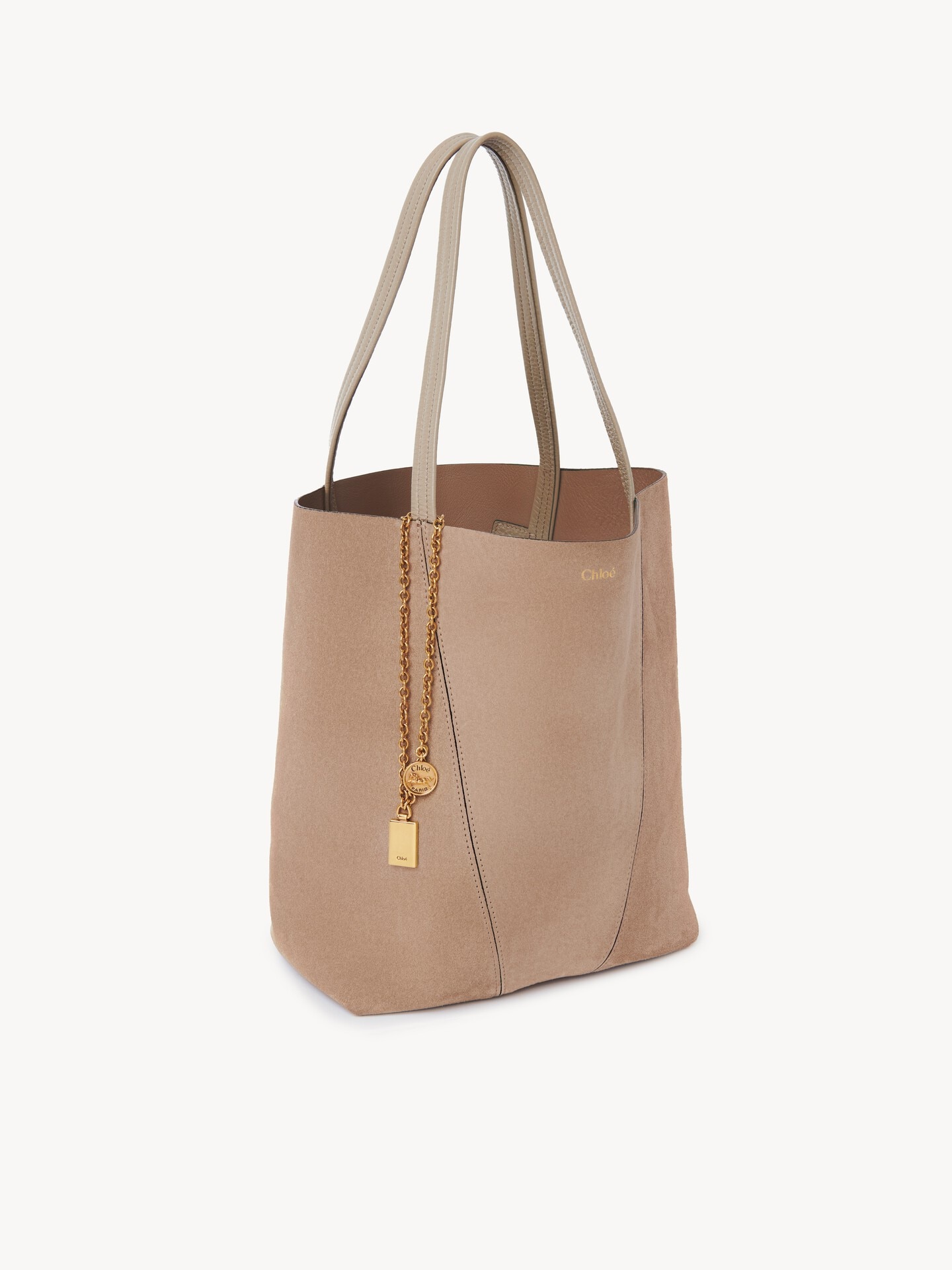 スエードレザー製Chloé Spinトートバッグ ベージュ - Chloé
