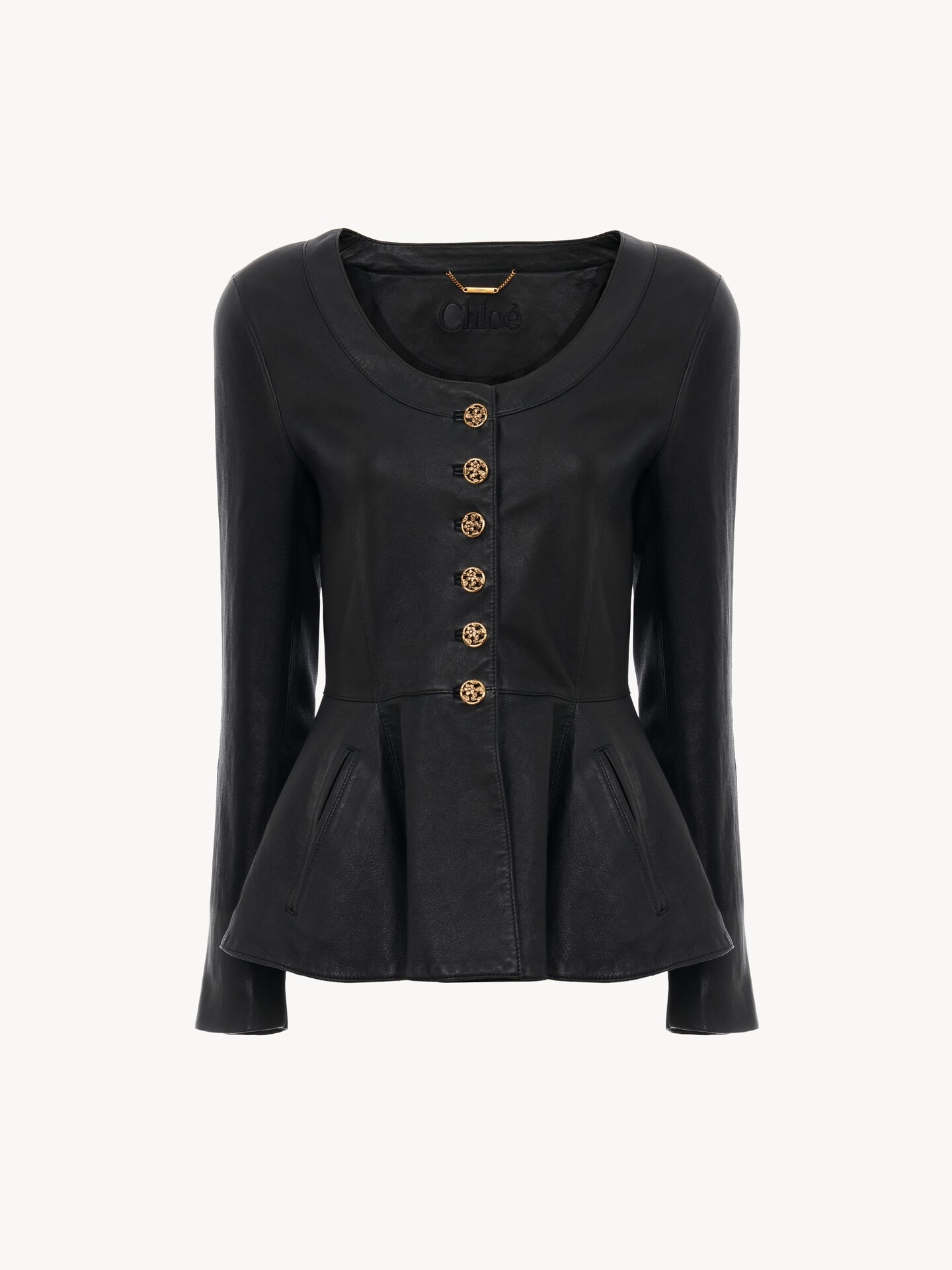 Peplum riding jacket in leather - 2