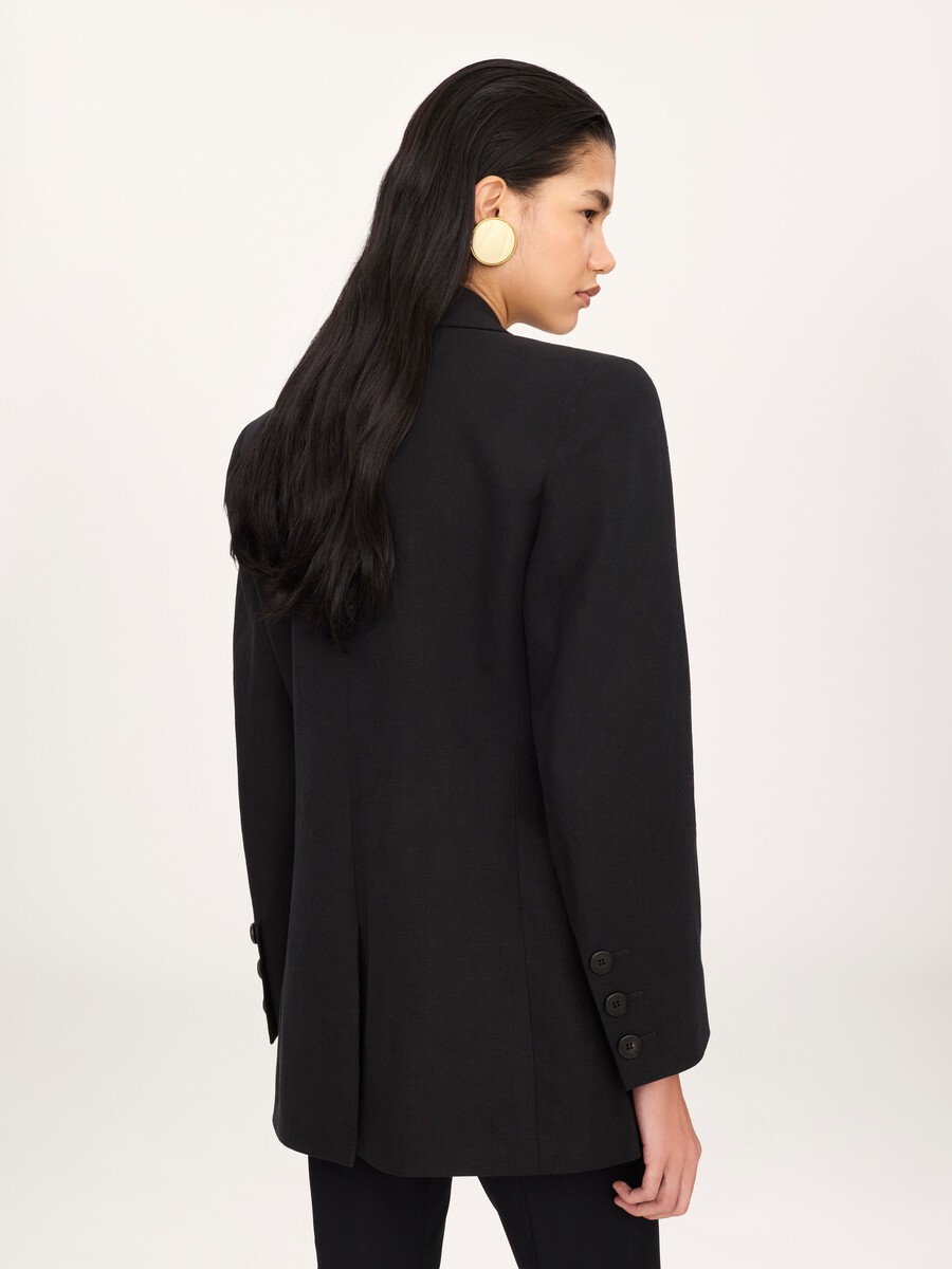 K&ouml;rperbetonte Oversized-Jacke aus Leinenkrepp - 7