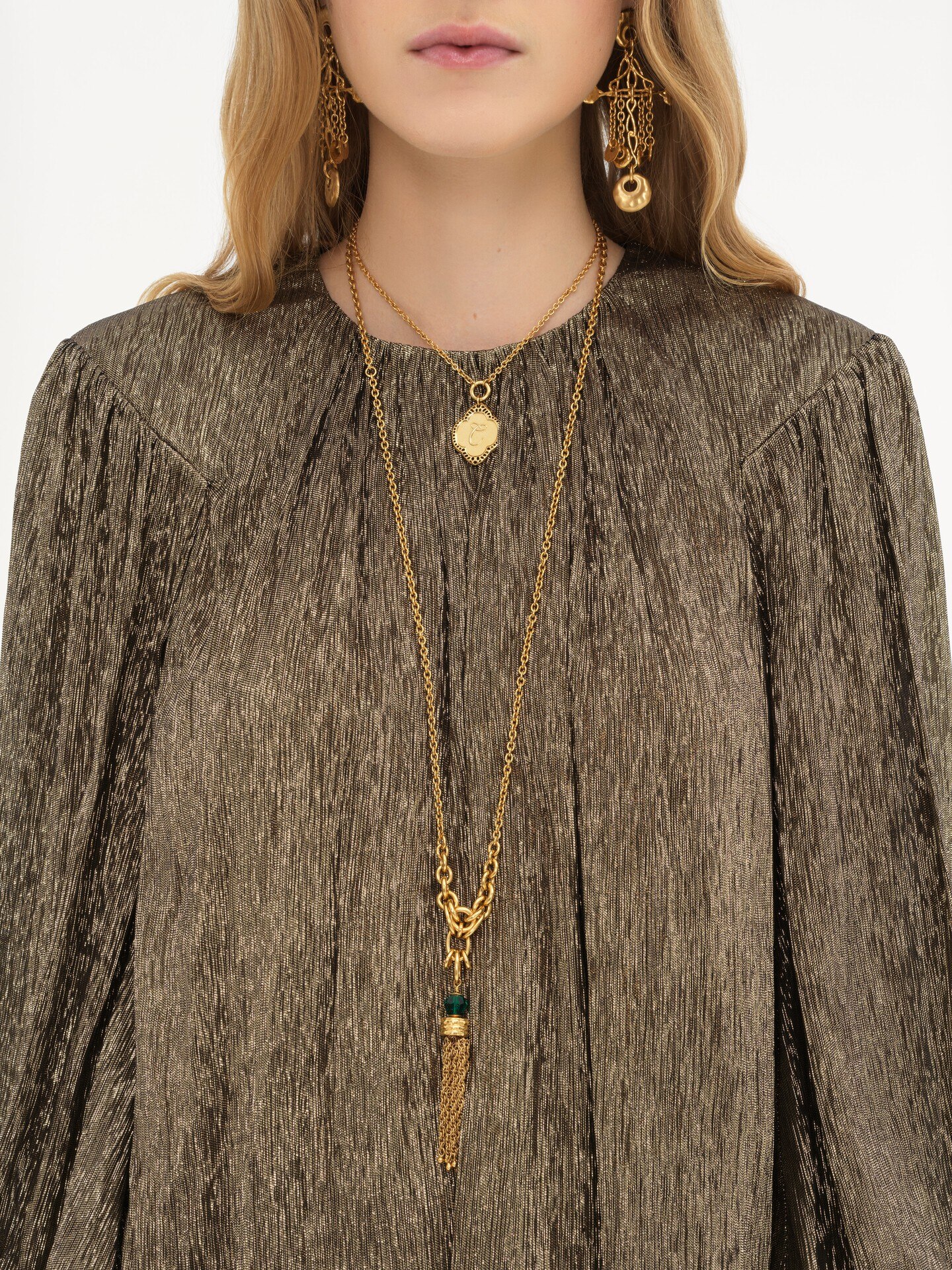 Gathered mini dress in silk cr&ecirc;pon - 6